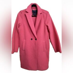 J. Crew Daphne Italian boiled wool topcoat, neon pink, size 8P